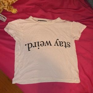 Brandy Melville Stay Weird Crop Top